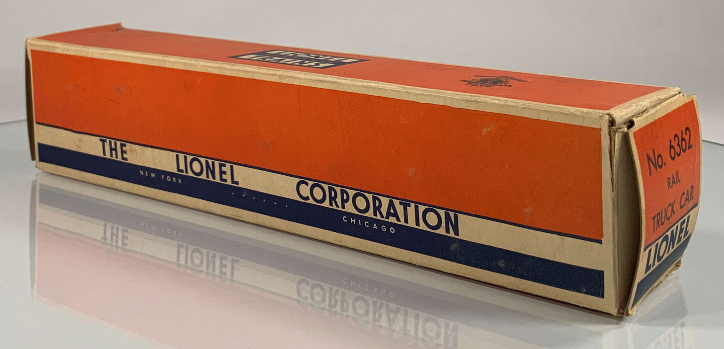 LIONEL • O GAUGE • 1955-1957 Postwar 6362 Rail Truck Car • Original Box • LIKE NEW COND