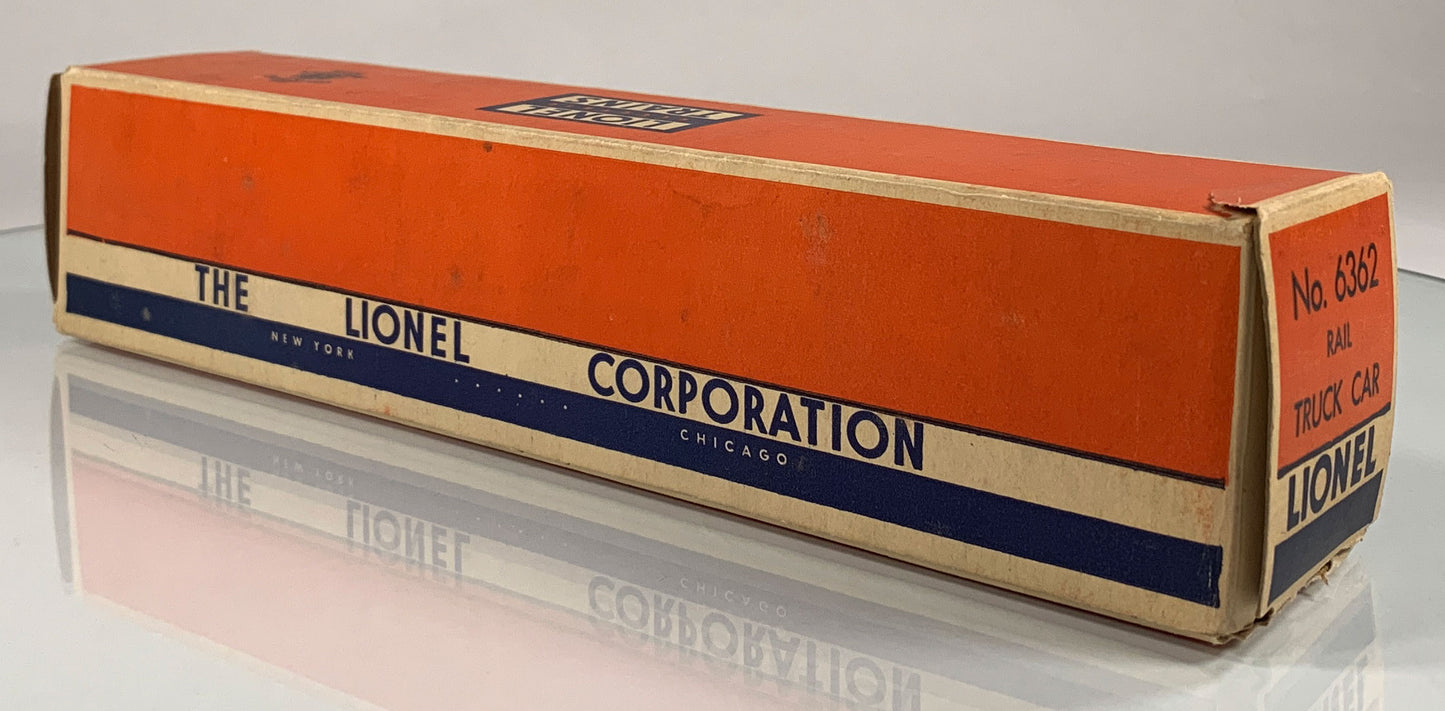 LIONEL • O GAUGE • 1955-1957 Postwar 6362 Rail Truck Car • Original Box • LIKE NEW COND