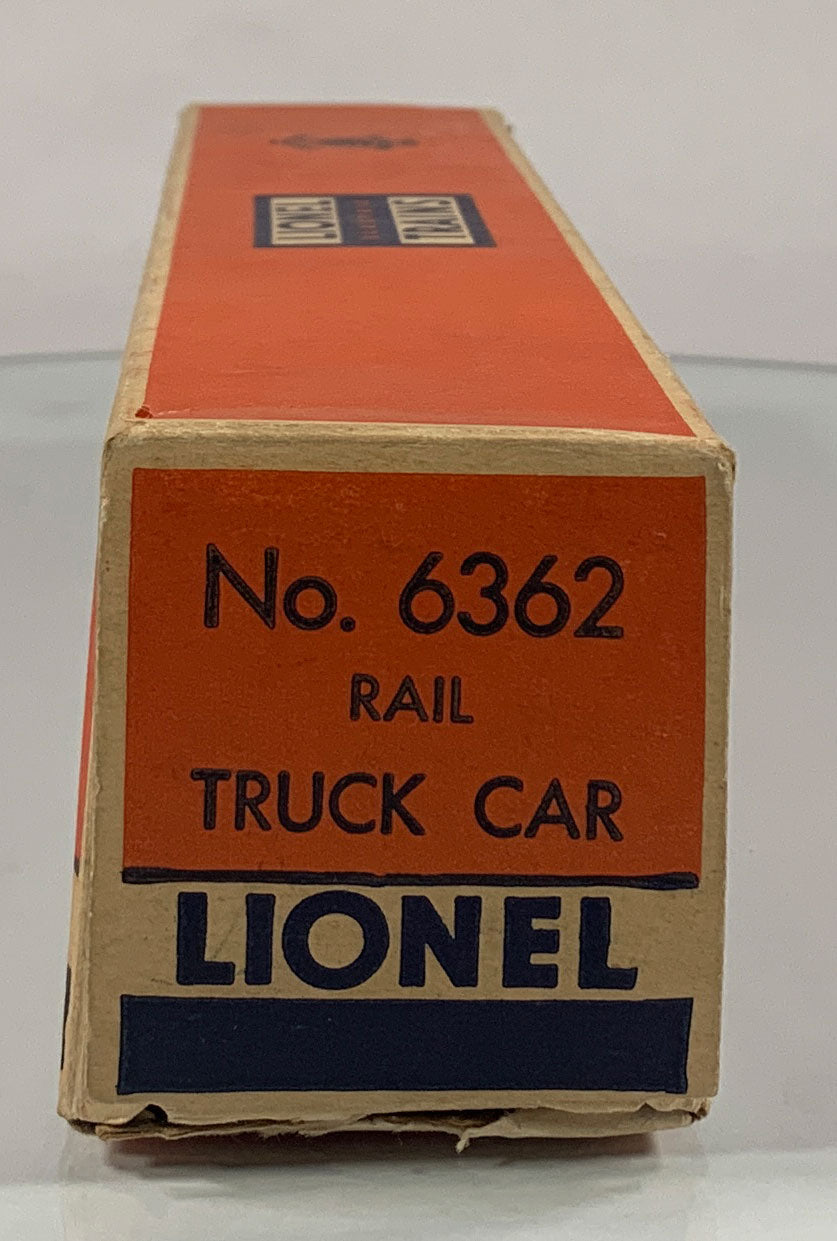 LIONEL • O GAUGE • 1955-1957 Postwar 6362 Rail Truck Car • Original Box • LIKE NEW COND