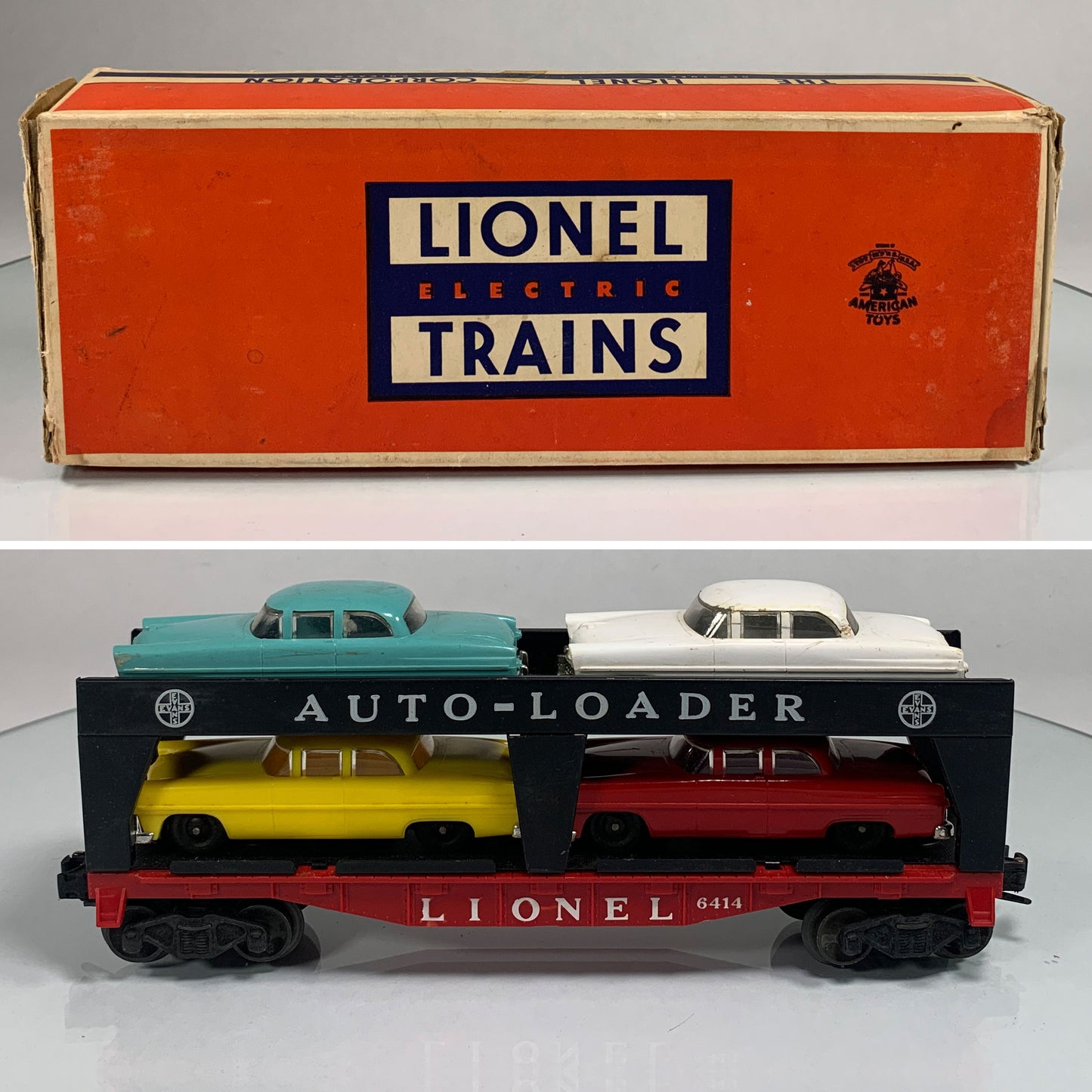 LIONEL • O GAUGE • 1957-59 Postwar 6414 Evans Automobile Car • Original Box • EX COND