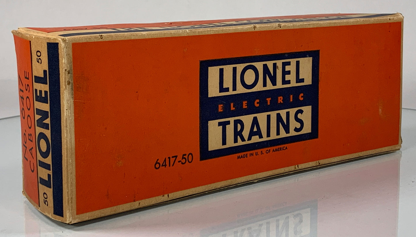 LIONEL • O GAUGE • 1954 Postwar 6417-50 Illuminated Lehigh Valley Caboose • Original Box • EXCELLENT COND