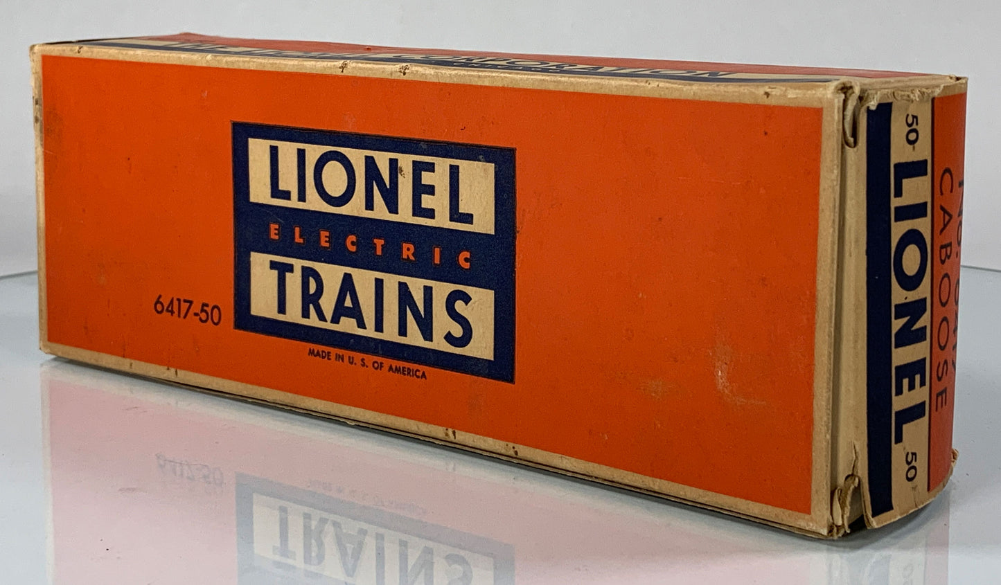 LIONEL • O GAUGE • 1954 Postwar 6417-50 Illuminated Lehigh Valley Caboose • Original Box • EXCELLENT COND