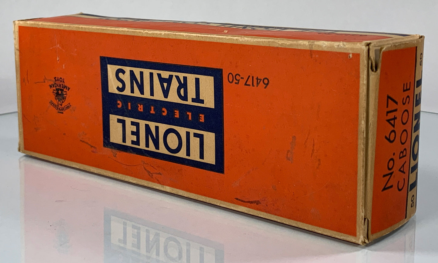 LIONEL • O GAUGE • 1954 Postwar 6417-50 Illuminated Lehigh Valley Caboose • Original Box • EXCELLENT COND