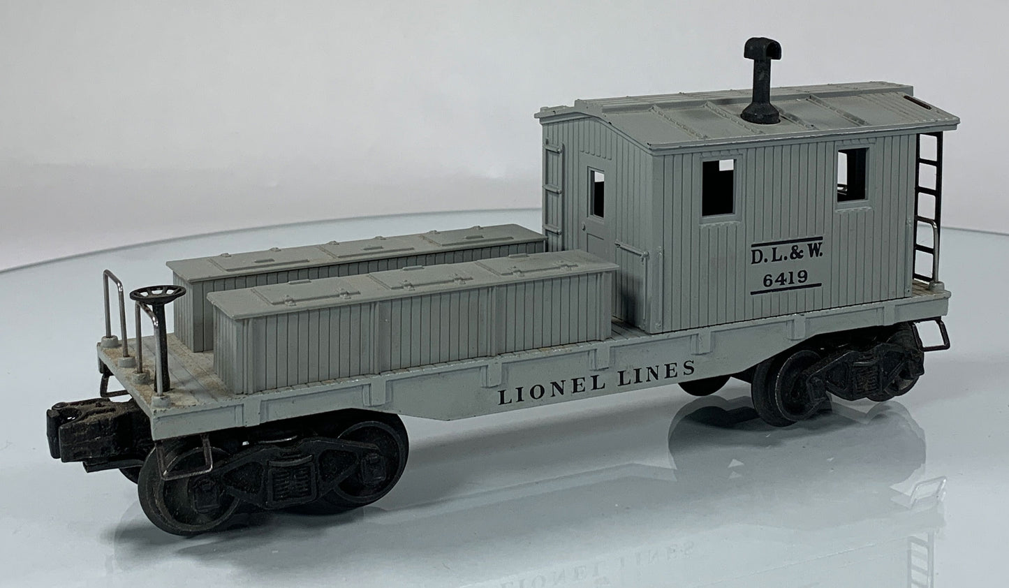 LIONEL • O GAUGE • 1952-1955 Postwar 6419 D L & W Wrecking Car Caboose • Original Box • EXCELLENT COND