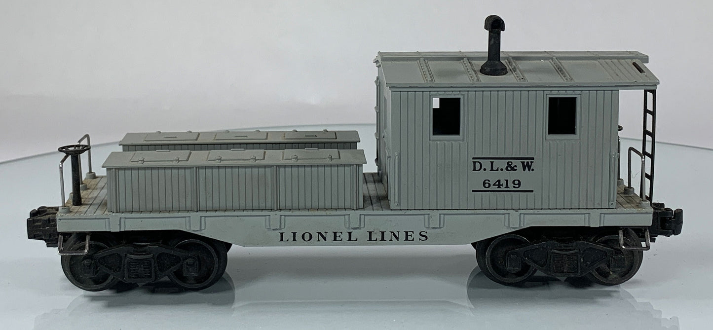 LIONEL • O GAUGE • 1952-1955 Postwar 6419 D L & W Wrecking Car Caboose • Original Box • EXCELLENT COND