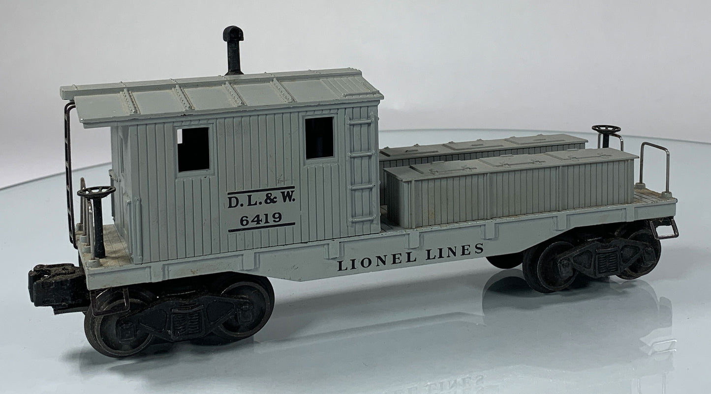 LIONEL • O GAUGE • 1952-1955 Postwar 6419 D L & W Wrecking Car Caboose • Original Box • EXCELLENT COND