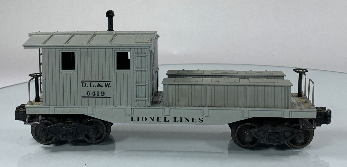 LIONEL • O GAUGE • 1952-1955 Postwar 6419 D L & W Wrecking Car Caboose • Original Box • EXCELLENT COND