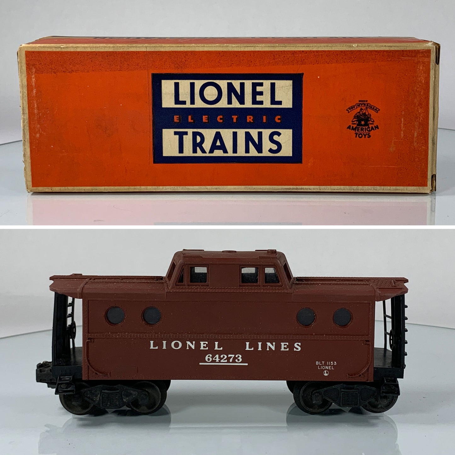 LIONEL • O GAUGE • 1956-1960 Postwar 6427-1 Illuminated Caboose • Original Box • EXCELLENT COND