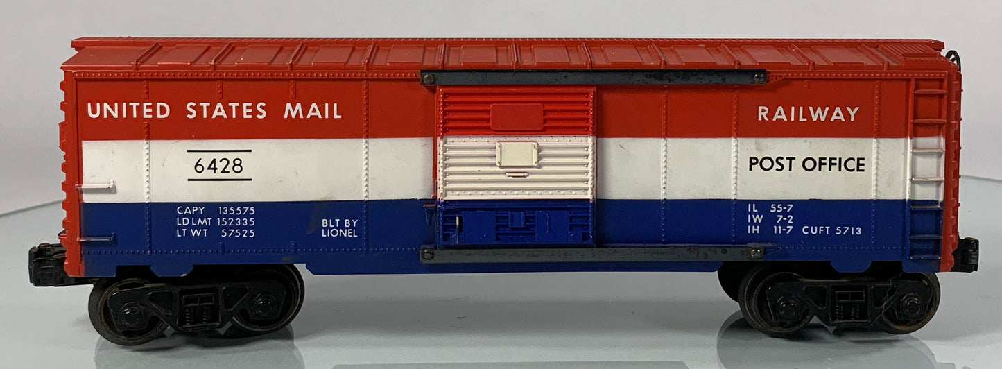 LIONEL • O GAUGE • 1960-1968 Postwar 6428 US Mail Boxcar • Loose • VERY GOOD COND