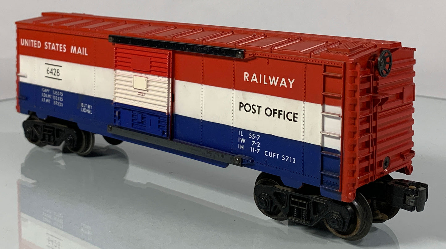 LIONEL • O GAUGE • 1960-1968 Postwar 6428 US Mail Boxcar • Loose • VERY GOOD COND