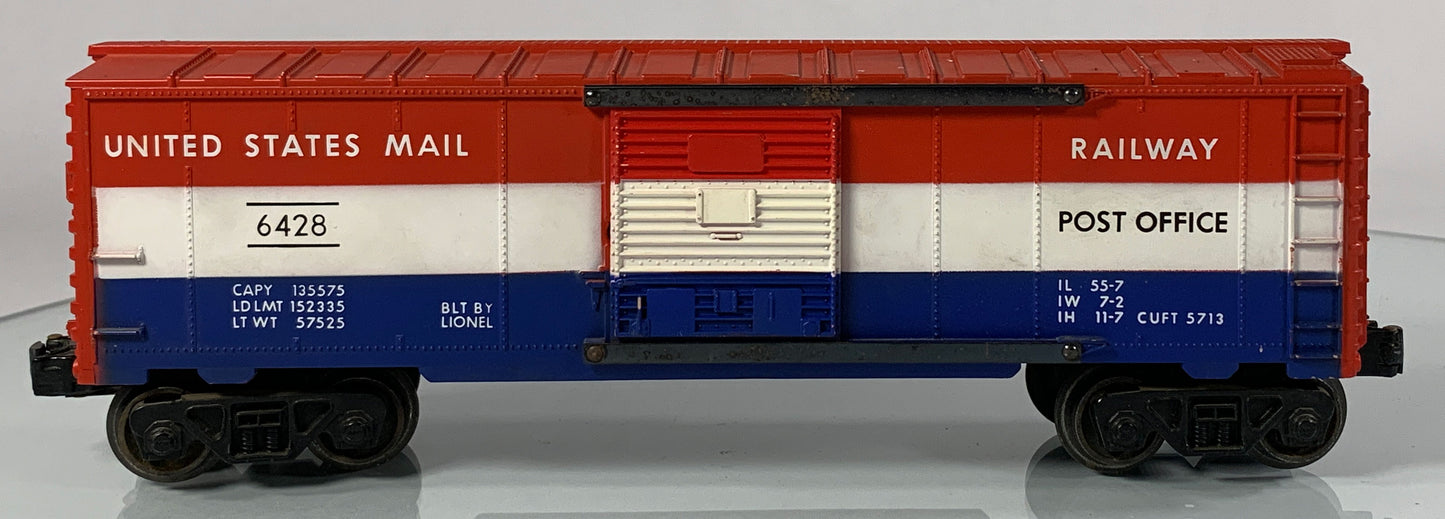 LIONEL • O GAUGE • 1960-1968 Postwar 6428 US Mail Boxcar • Loose • VERY GOOD COND