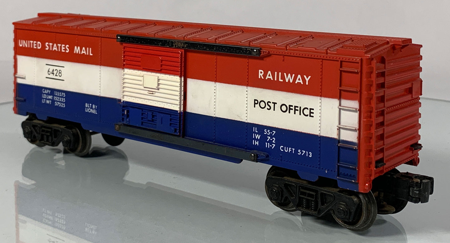 LIONEL • O GAUGE • 1960-1968 Postwar 6428 US Mail Boxcar • Loose • VERY GOOD COND