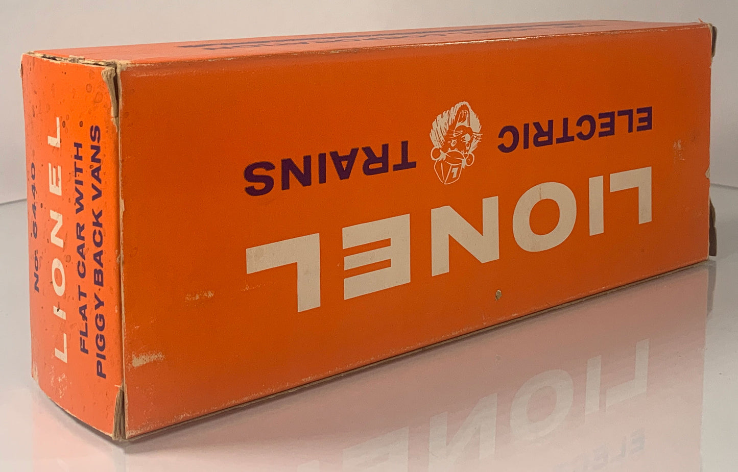 LIONEL • O GAUGE • 1961-1963 Postwar 6440 Flat Car Piggyback Vans • Original Box • VERY GOOD COND