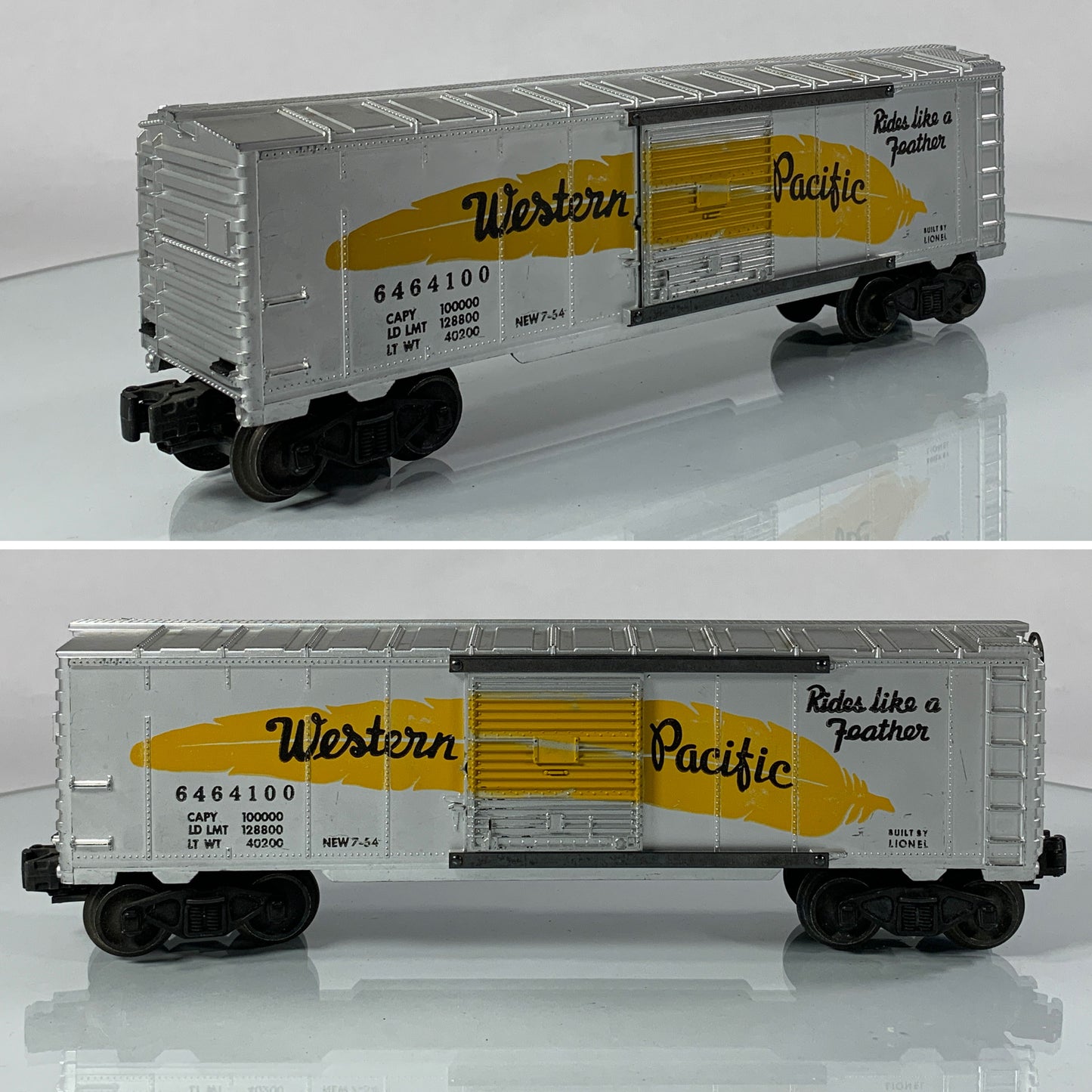 LIONEL • O GAUGE • 1954-1955 Postwar 6464-100 Western Pacific Boxcar • Loose • VG COND