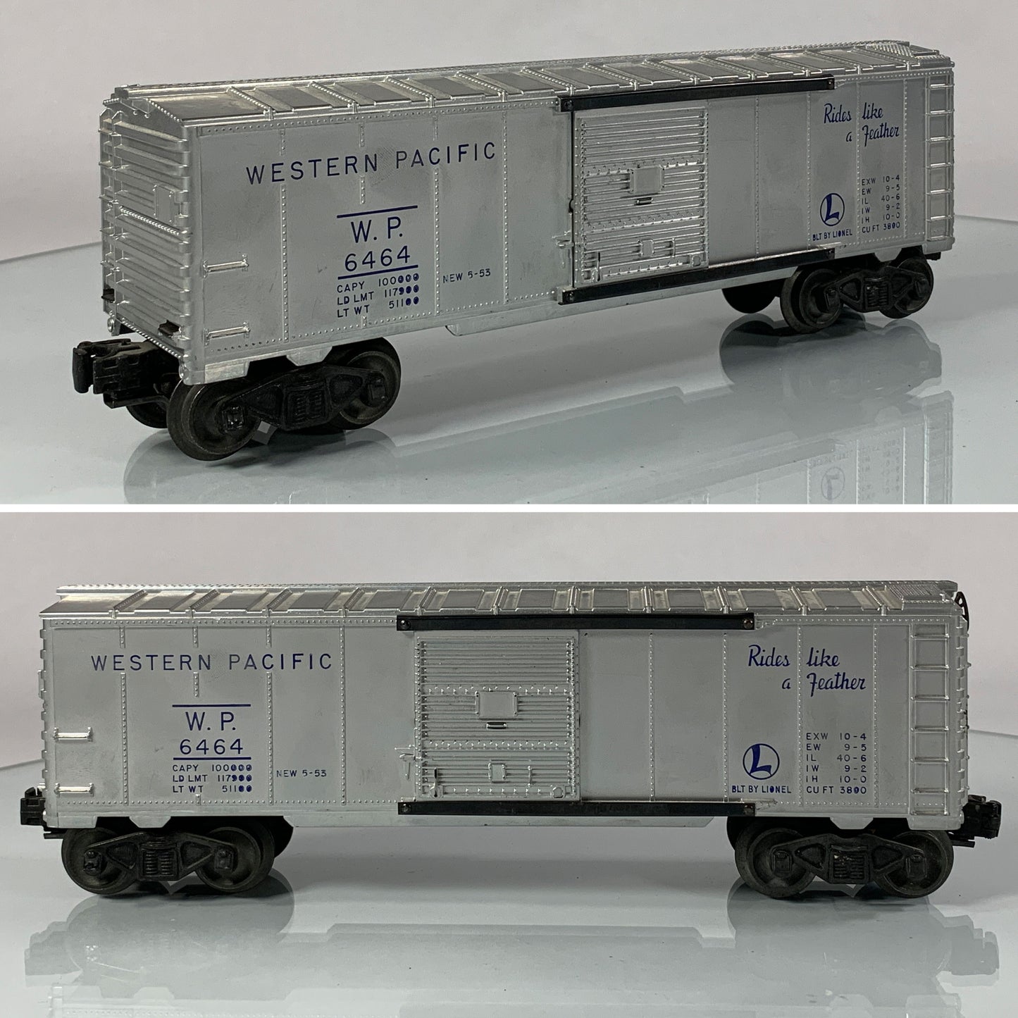 LIONEL • O GAUGE • 1953-1954 Postwar 6464-1 Western Pacific Boxcar • Loose • EX COND