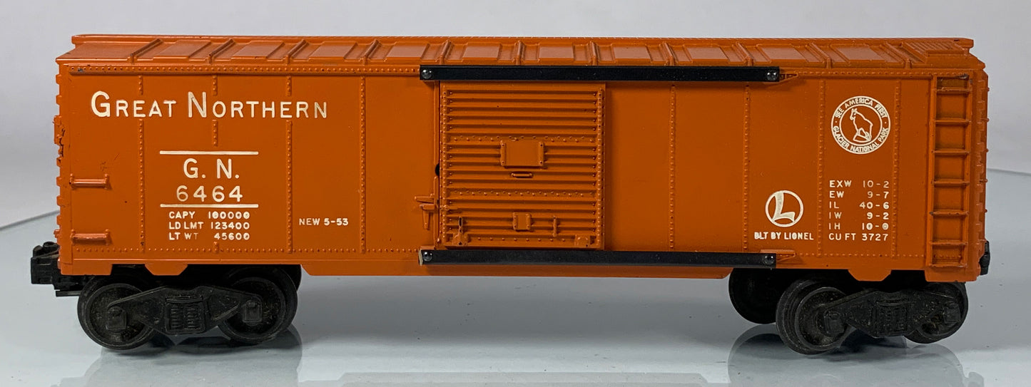 LIONEL • O GAUGE • 1953-1954 Postwar 6464-25 Great Northern Boxcar w Orig Box • EX COND