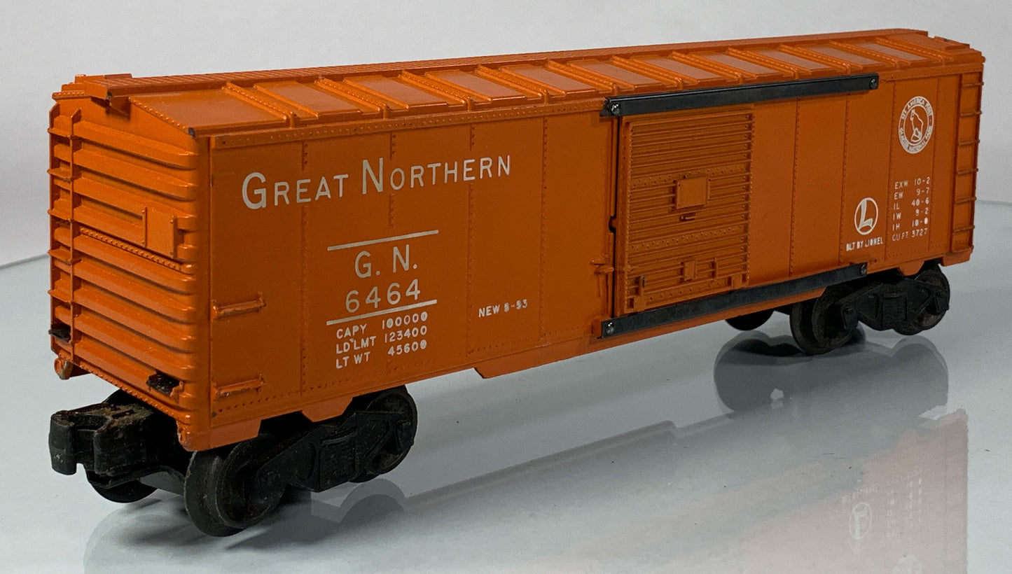 LIONEL • O GAUGE • 1953-1954 Postwar 6464-25 Great Northern Boxcar w Orig Box • EX COND