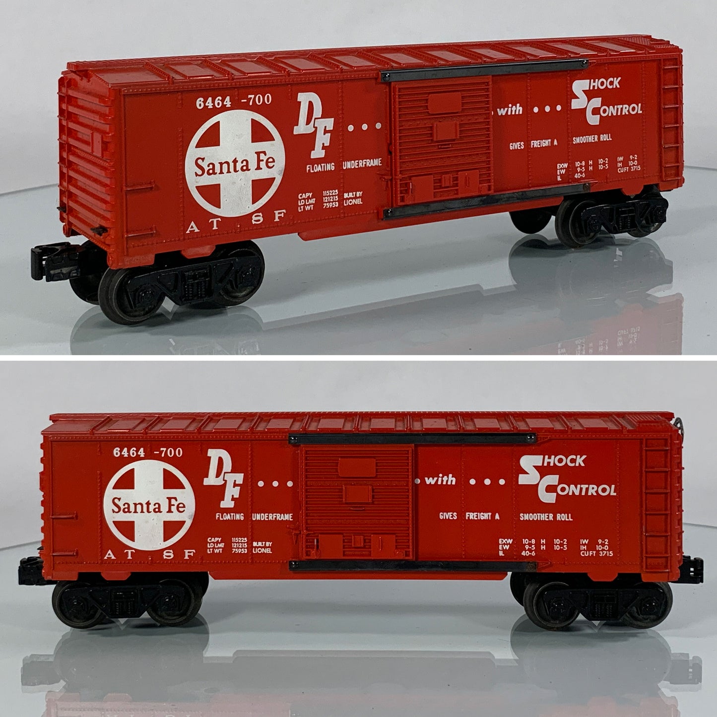 LIONEL • O GAUGE • 1961-1966 Postwar 6464-700 Santa Fe Boxcar • Loose • EX COND