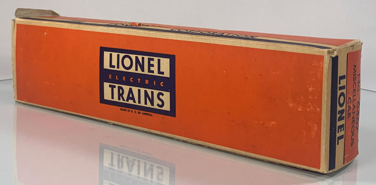 LIONEL • O GAUGE • 1956 Postwar 6467 (Miscellaneous) Bulkhead Car • Original Box • VERY GOOD COND