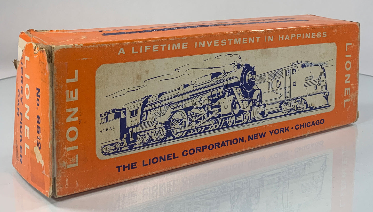 LIONEL • O GAUGE • 1962-1963 Postwar 6512 Cherry Picker Car • Original Box • EX COND