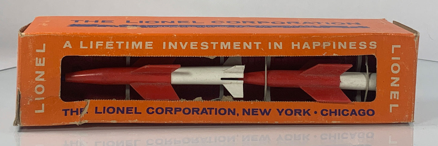LIONEL • O GAUGE • 1959-1960 Postwar 6823 Flat Car Missile • Original Box • VERY GOOD COND