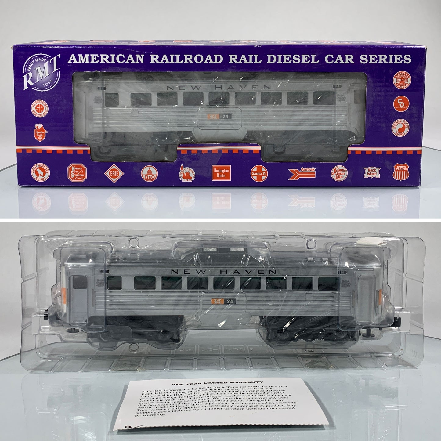 READY MADE TOYS • O GAUGE • 2003 New Haven Rail Diesel Car RMT-5492 • EX COND