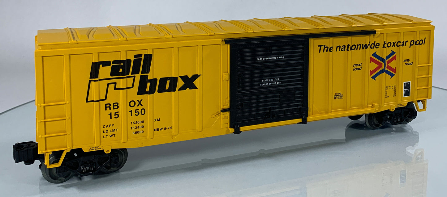 LIONEL • STD O GAUGE • 2001 Rail Box Boxcar 6-17272 • NEW OLD STOCK