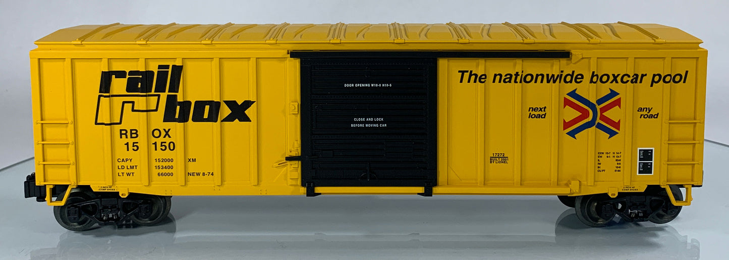 LIONEL • STD O GAUGE • 2001 Rail Box Boxcar 6-17272 • NEW OLD STOCK