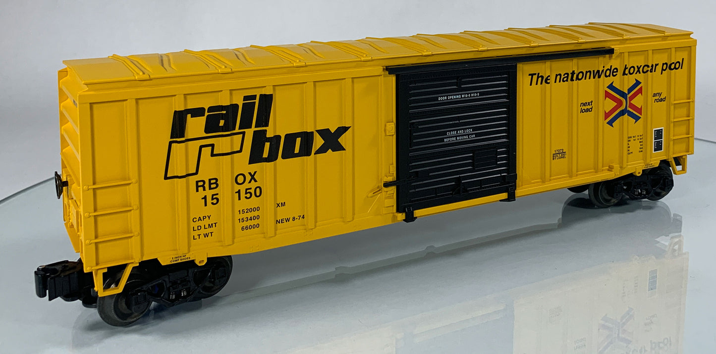 LIONEL • STD O GAUGE • 2001 Rail Box Boxcar 6-17272 • NEW OLD STOCK