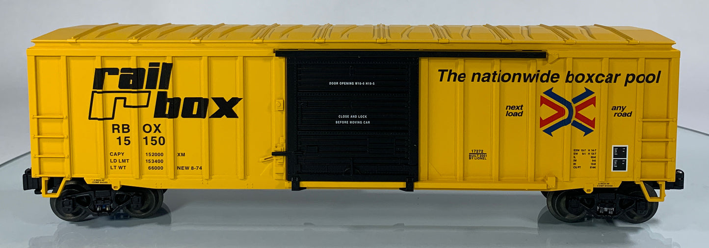 LIONEL • STD O GAUGE • 2001 Rail Box Boxcar 6-17272 • NEW OLD STOCK