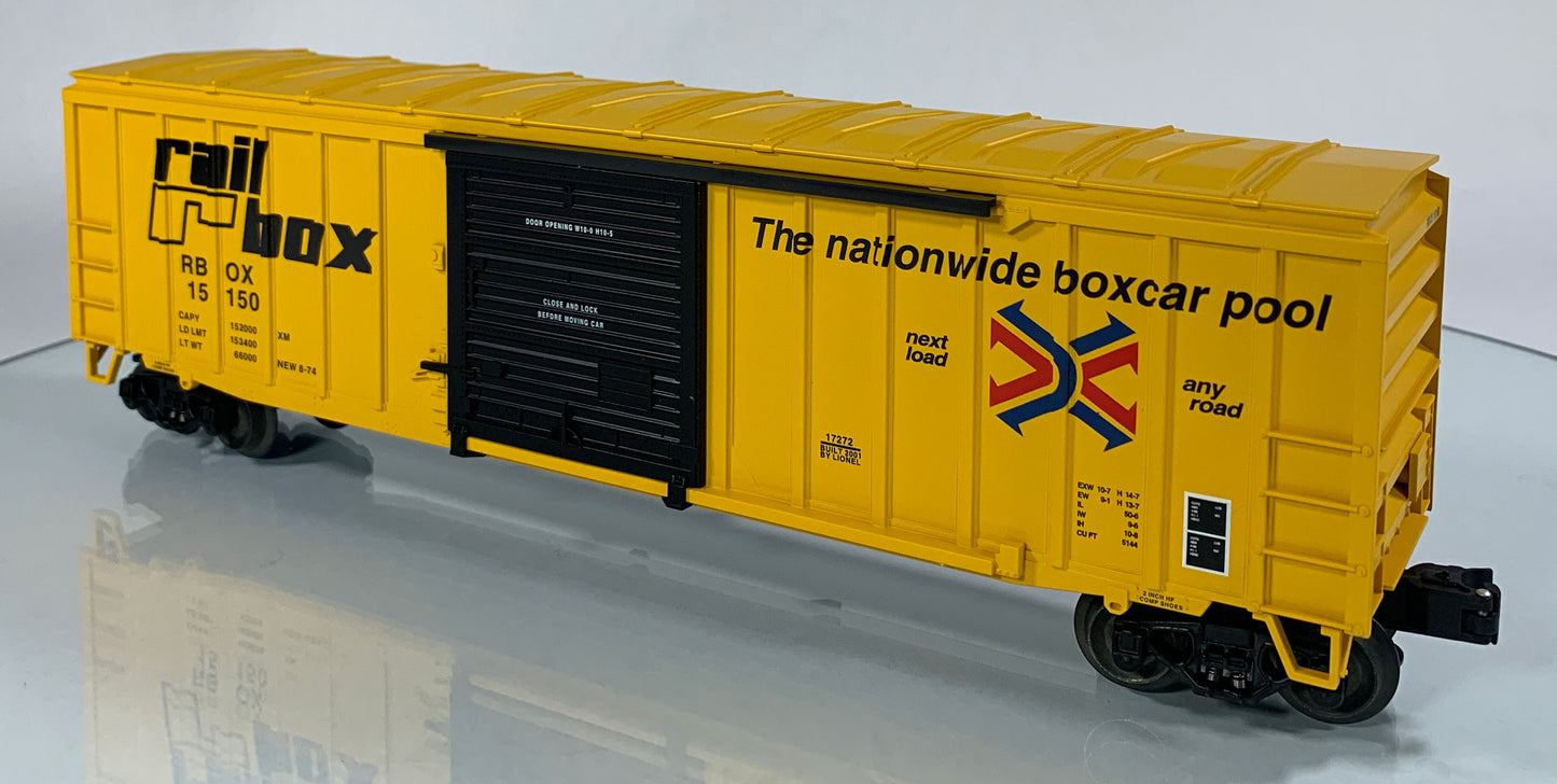 LIONEL • STD O GAUGE • 2001 Rail Box Boxcar 6-17272 • NEW OLD STOCK