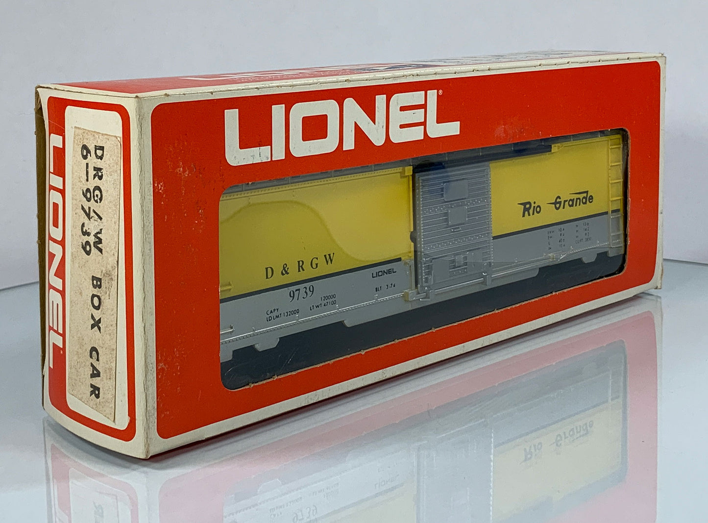 LIONEL • O GAUGE • 1974 Denver & Rio Grande Western Boxcar 6-9739 • EX COND