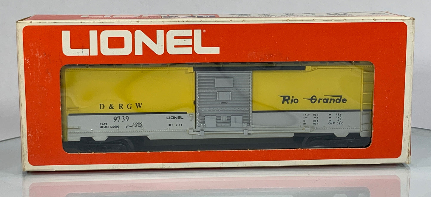 LIONEL • O GAUGE • 1974 Denver & Rio Grande Western Boxcar 6-9739 • EX COND