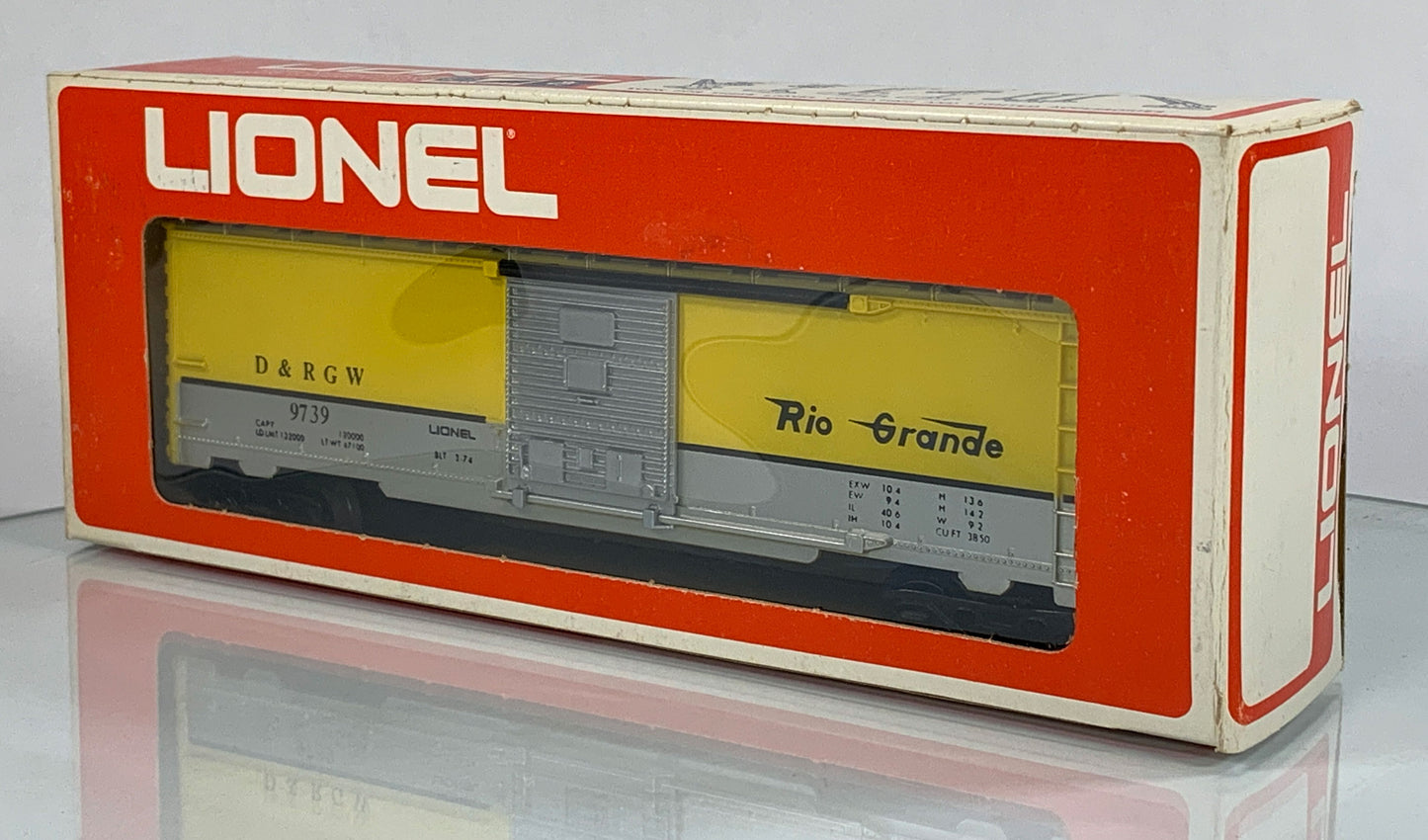 LIONEL • O GAUGE • 1974 Denver & Rio Grande Western Boxcar 6-9739 • EX COND