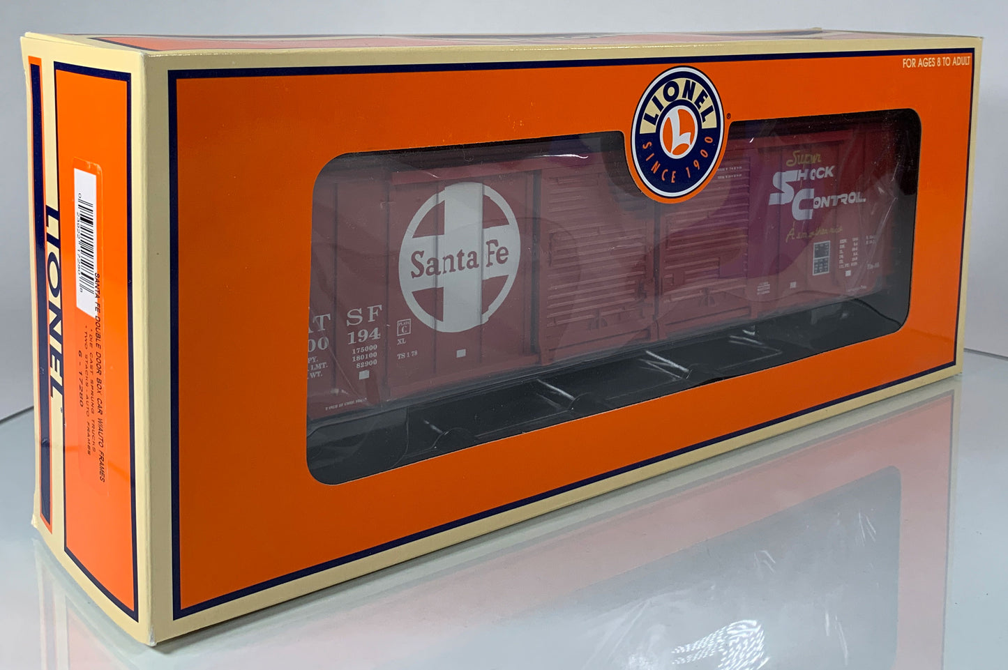 LIONEL • O GAUGE • 2002 Santa Fe Double Door Box Car w/Auto Frames 6-17280 • NEW OLD STOCK