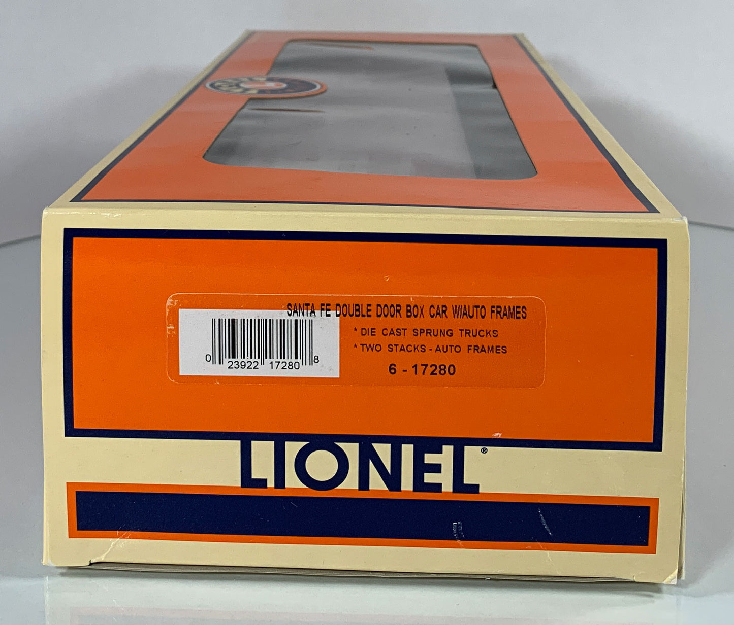 LIONEL • O GAUGE • 2002 Santa Fe Double Door Box Car w/Auto Frames 6-17280 • NEW OLD STOCK