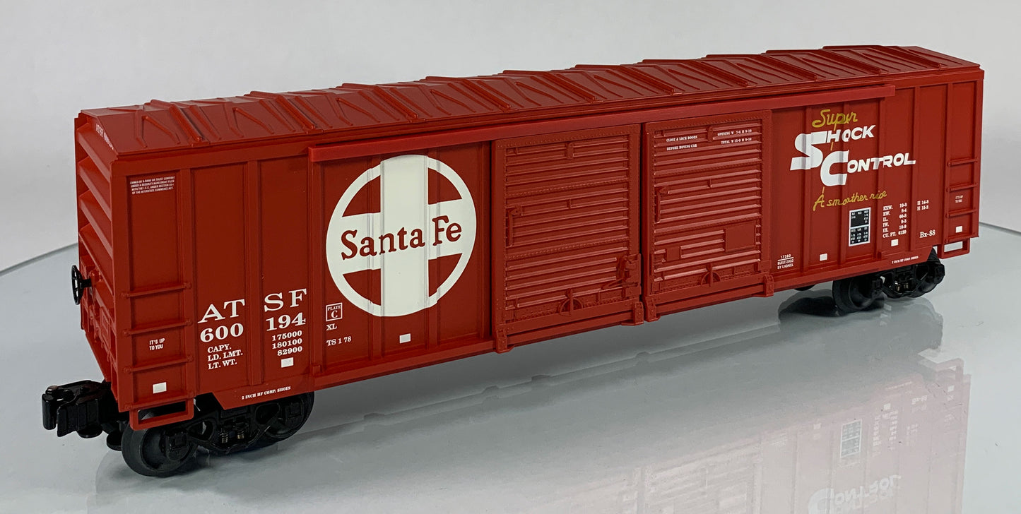 LIONEL • O GAUGE • 2002 Santa Fe Double Door Box Car w/Auto Frames 6-17280 • NEW OLD STOCK