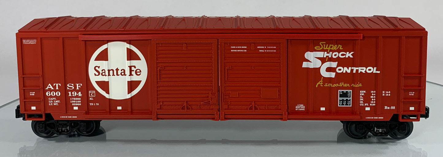 LIONEL • O GAUGE • 2002 Santa Fe Double Door Box Car w/Auto Frames 6-17280 • NEW OLD STOCK