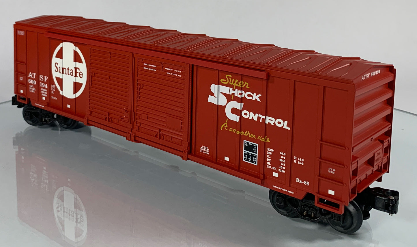 LIONEL • O GAUGE • 2002 Santa Fe Double Door Box Car w/Auto Frames 6-17280 • NEW OLD STOCK