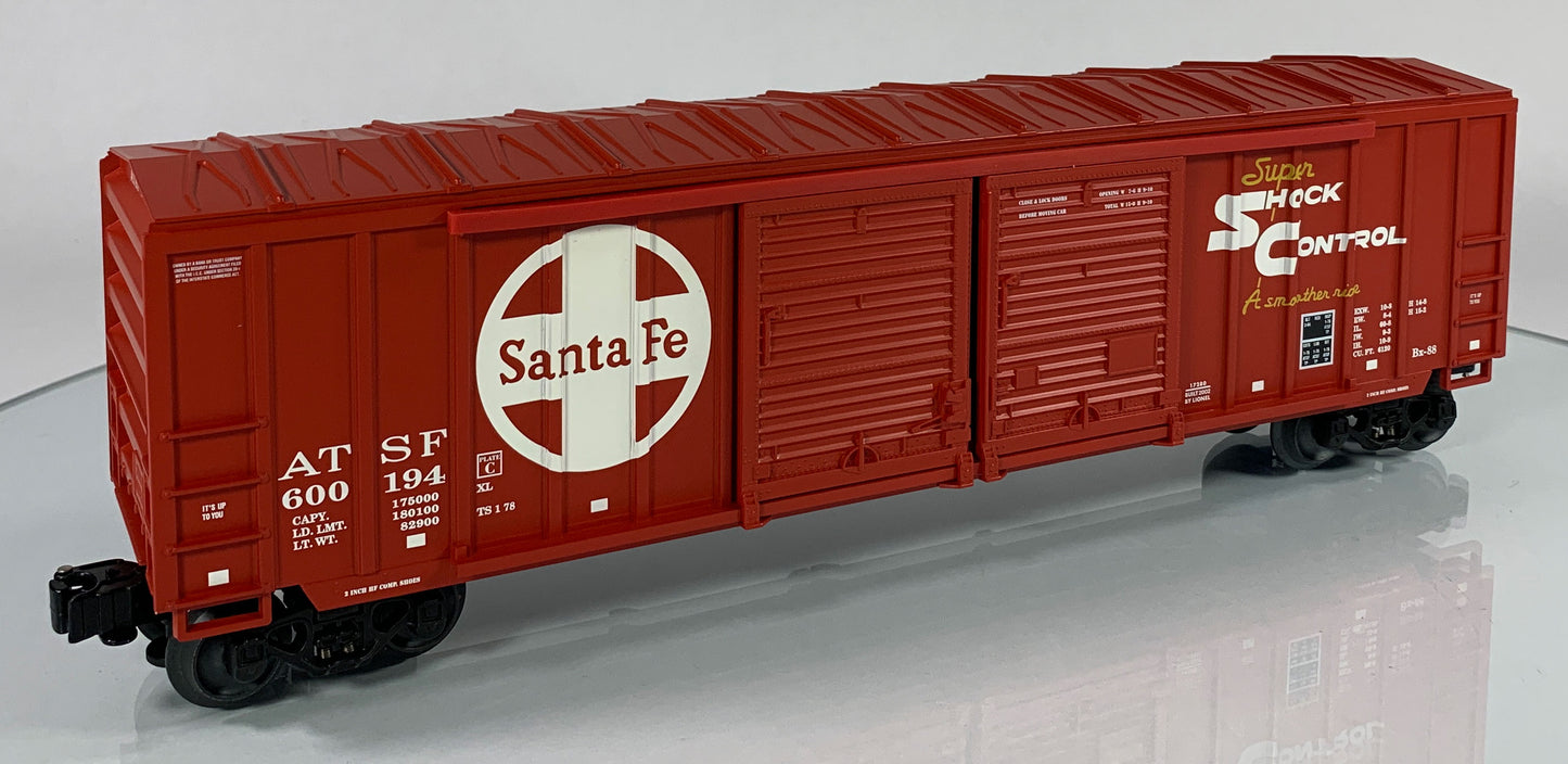 LIONEL • O GAUGE • 2002 Santa Fe Double Door Box Car w/Auto Frames 6-17280 • NEW OLD STOCK