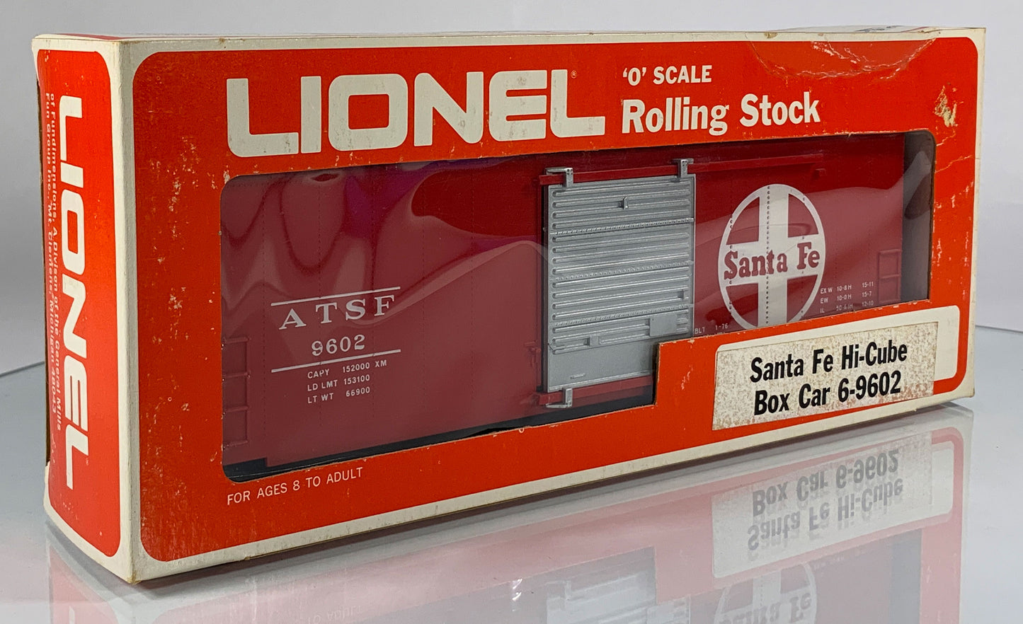 LIONEL • O GAUGE • 1976 Santa Fe Hi-Cube Boxcar 6-9602 • EX COND • LNOS