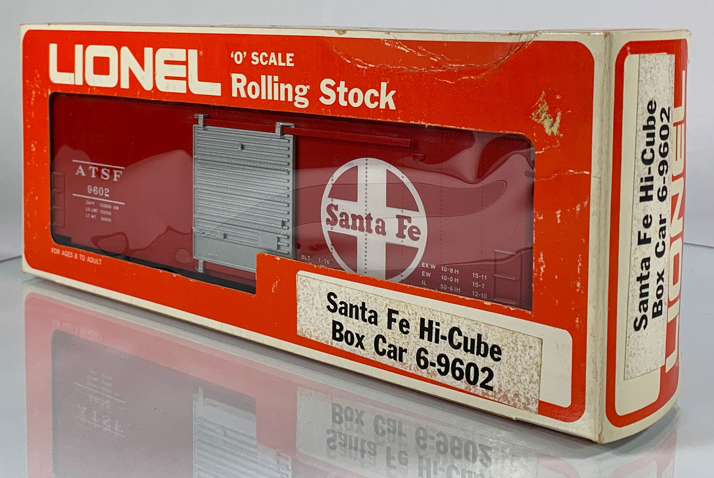 LIONEL • O GAUGE • 1976 Santa Fe Hi-Cube Boxcar 6-9602 • EX COND • LNOS