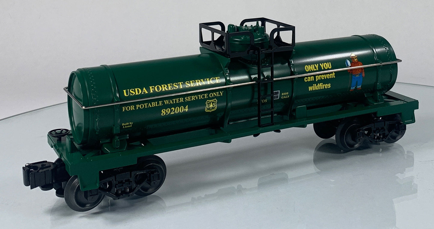 LIONEL • O GAUGE • 2004 Smokey the Bear 60th Birthday – USDA Forest Service Single Dome Tank Car 6-52334 • NEW OLD STOCK