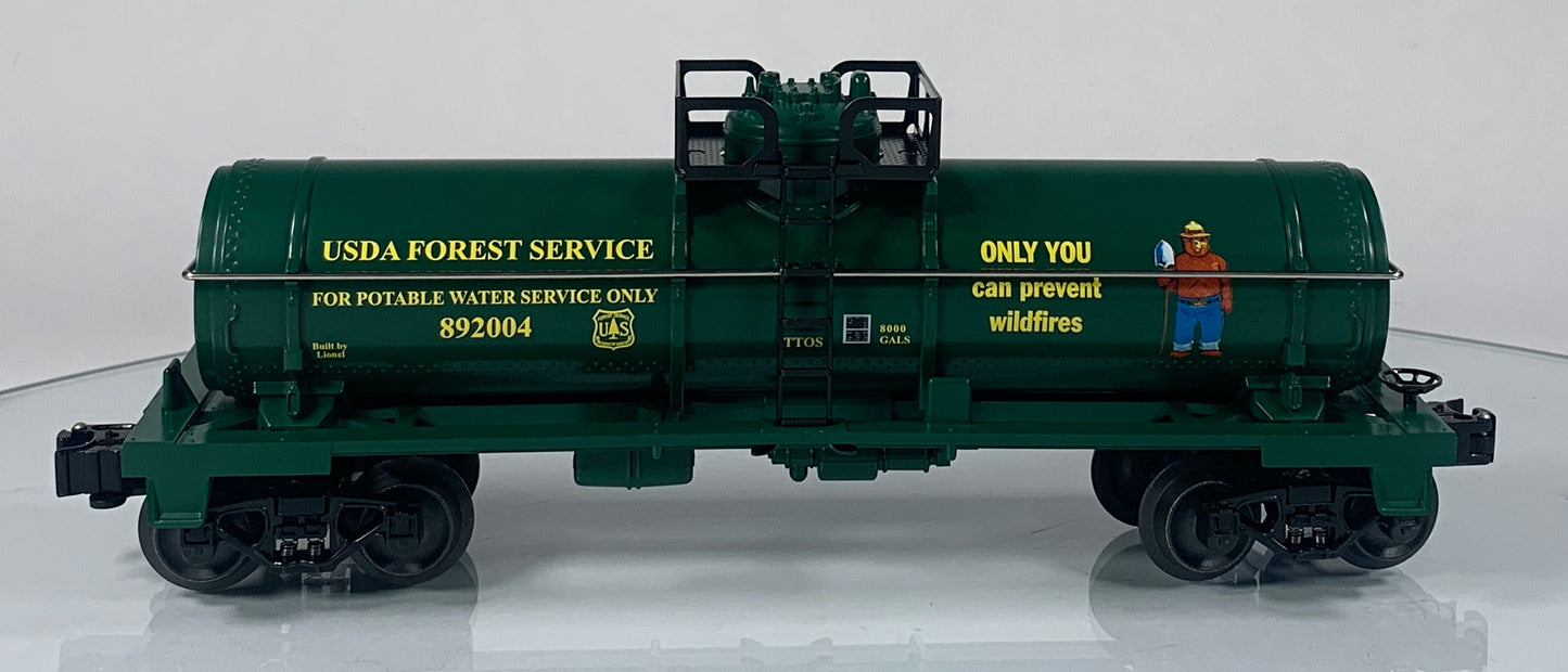 LIONEL • O GAUGE • 2004 Smokey the Bear 60th Birthday – USDA Forest Service Single Dome Tank Car 6-52334 • NEW OLD STOCK