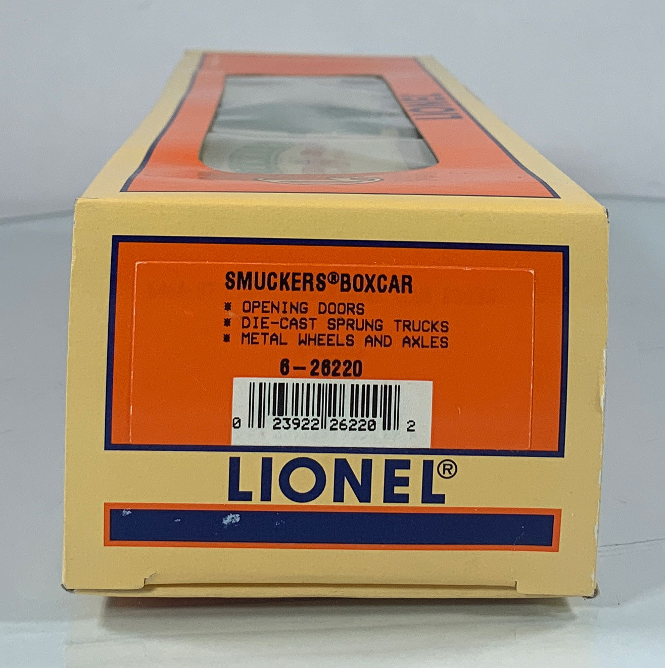 LIONEL • O GAUGE • 1998 Smucker’s Box Car 6-26220 • NEW OLD STOCK
