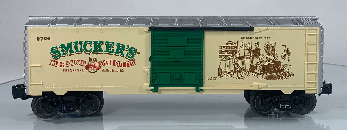 LIONEL • O GAUGE • 1998 Smucker’s Box Car 6-26220 • NEW OLD STOCK
