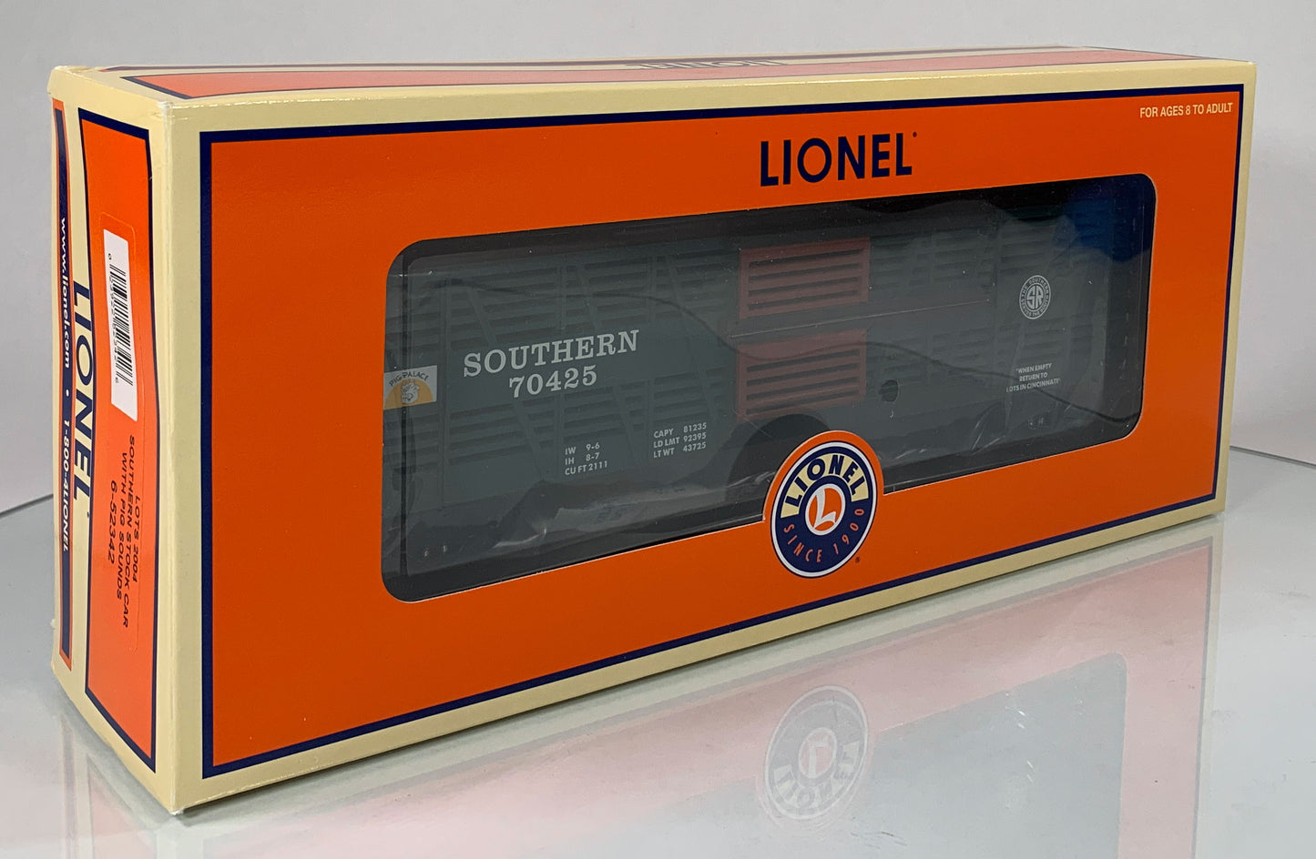 LIONEL • O GAUGE • LOTS 2004 Southern Stock Car w Pig Sounds 6-52342 • NEW OLD STOCK