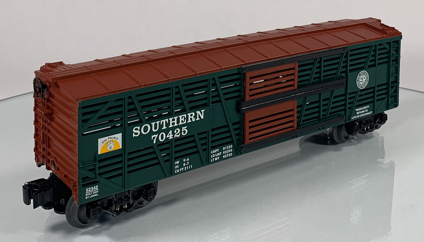LIONEL • O GAUGE • LOTS 2004 Southern Stock Car w Pig Sounds 6-52342 • NEW OLD STOCK