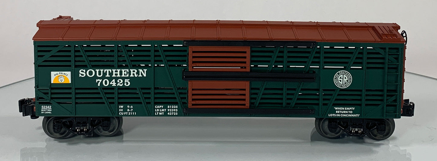 LIONEL • O GAUGE • LOTS 2004 Southern Stock Car w Pig Sounds 6-52342 • NEW OLD STOCK