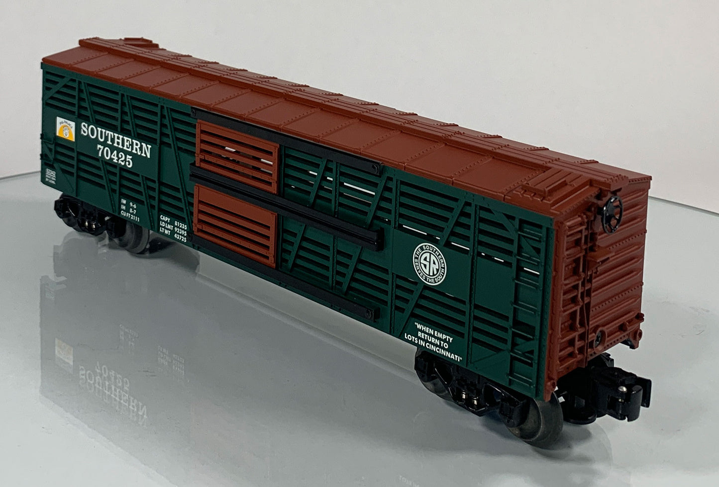 LIONEL • O GAUGE • LOTS 2004 Southern Stock Car w Pig Sounds 6-52342 • NEW OLD STOCK